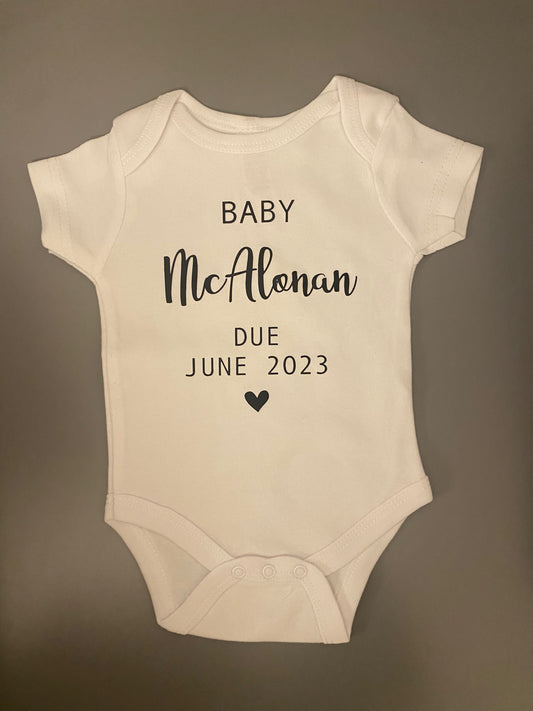 Pregnancy announcement vest